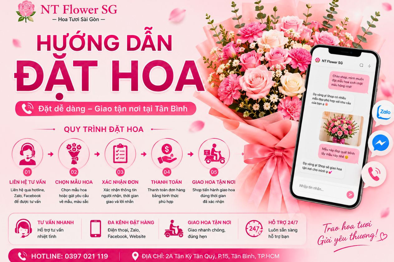 HƯỚNG DẪN ĐẶT HOA