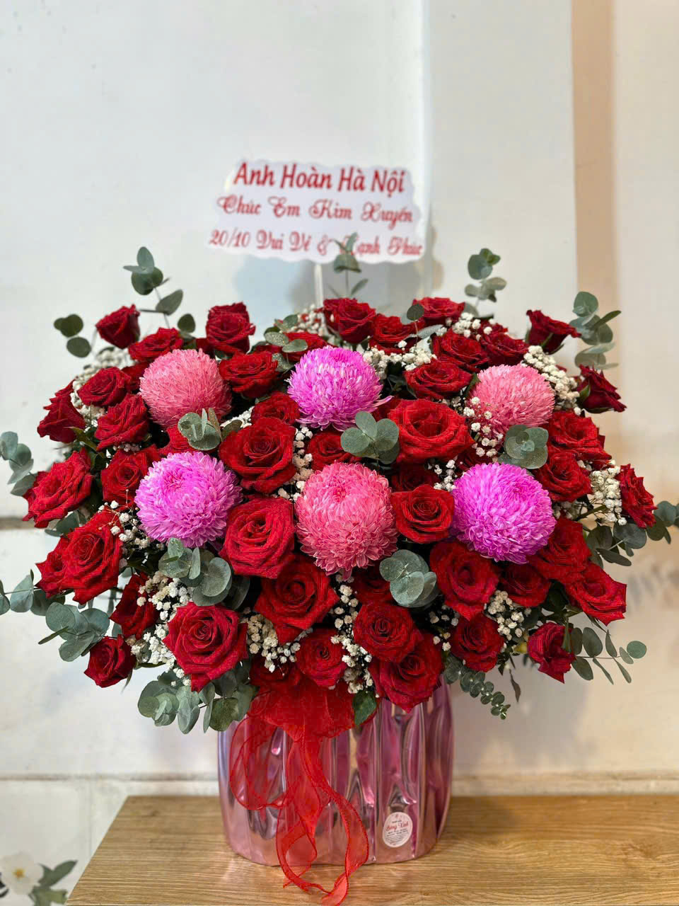 Giỏ Hoa Chúc Mừng Đỏ 1 GH58