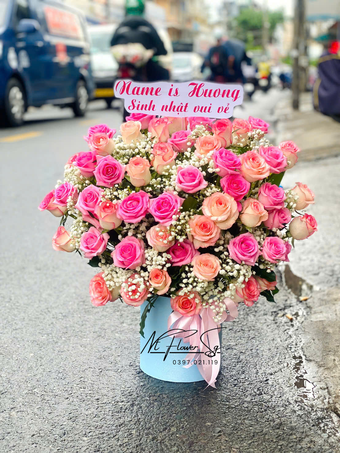 Giỏ Hoa Tươi  Hồng Sen Hỷ GH65