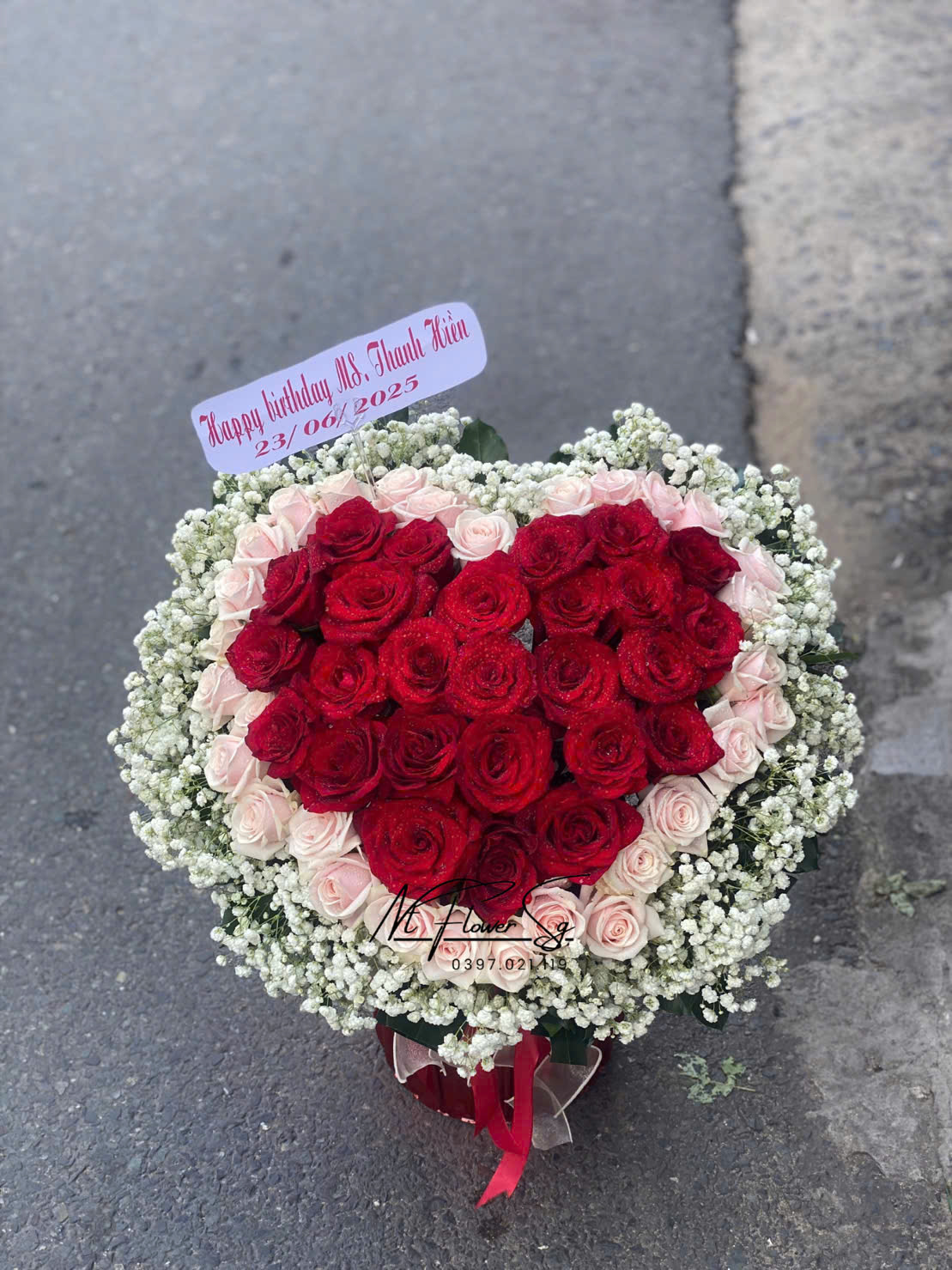 Giỏ Hoa Tươi  Trái Tim GH67