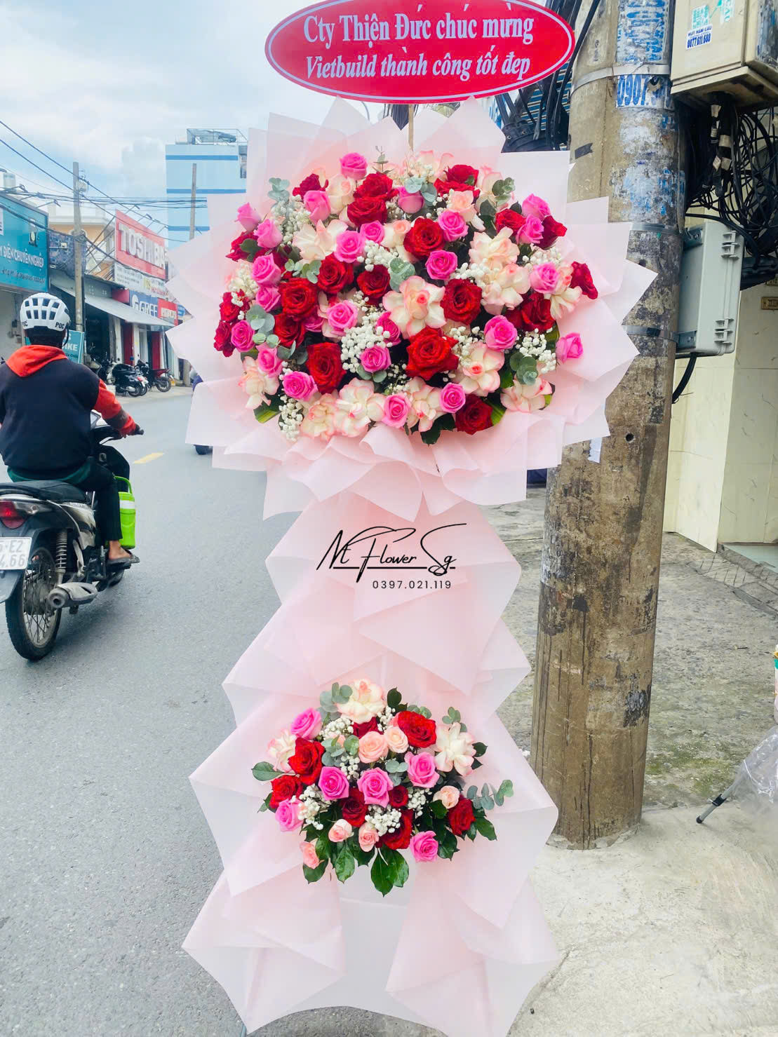 Kệ Hoa Khai Trương Hồng KT49