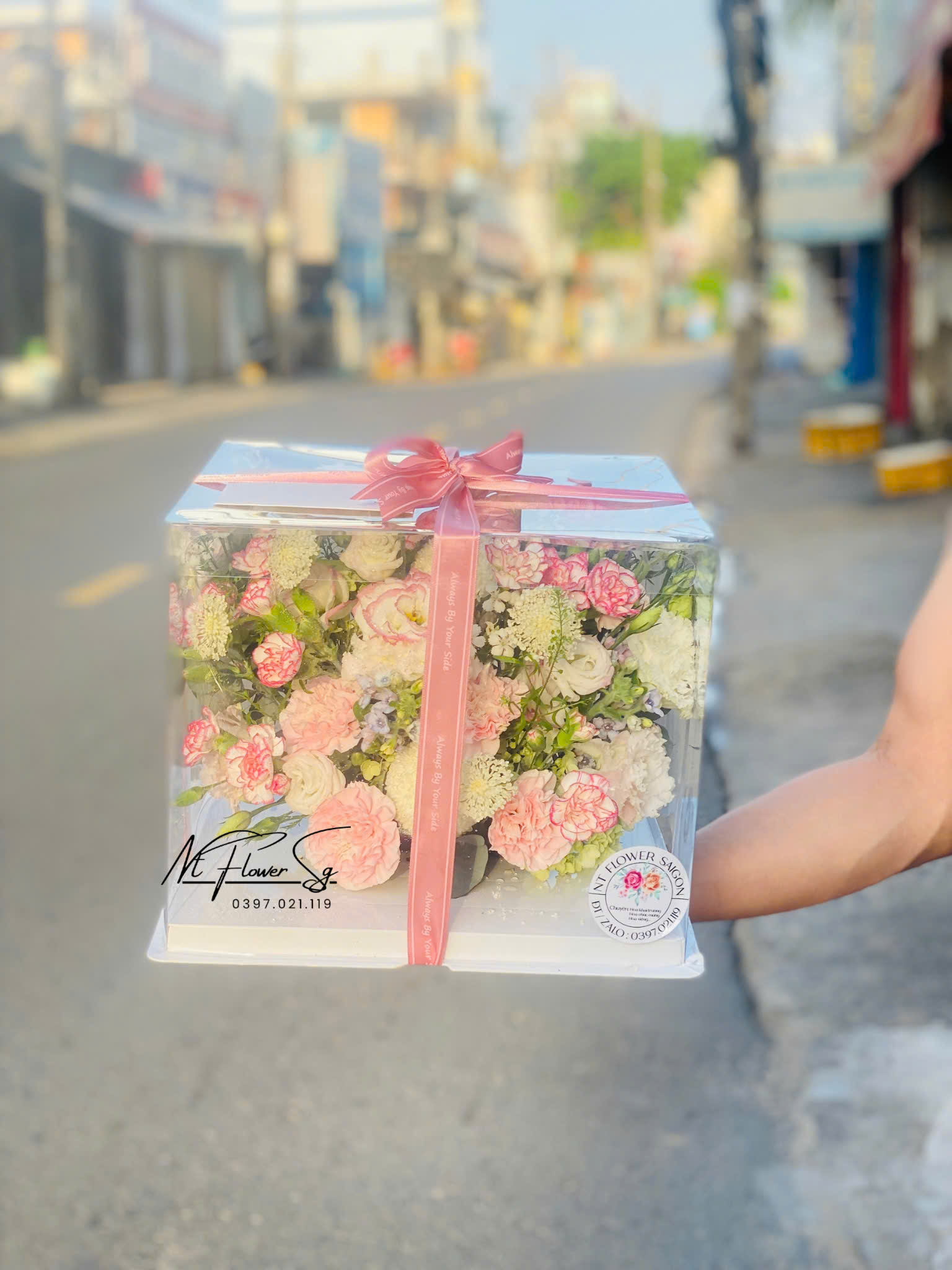 Giỏ Hoa Tươi VaLi Hồng GH71