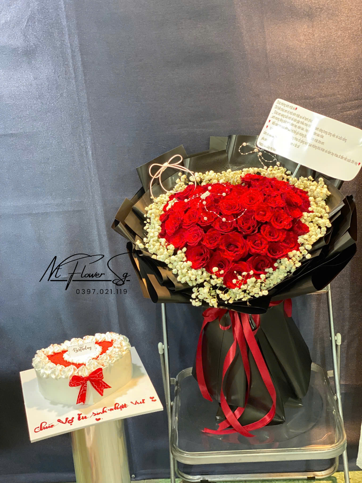 Hoa Bó Trái Tim 40b HB96