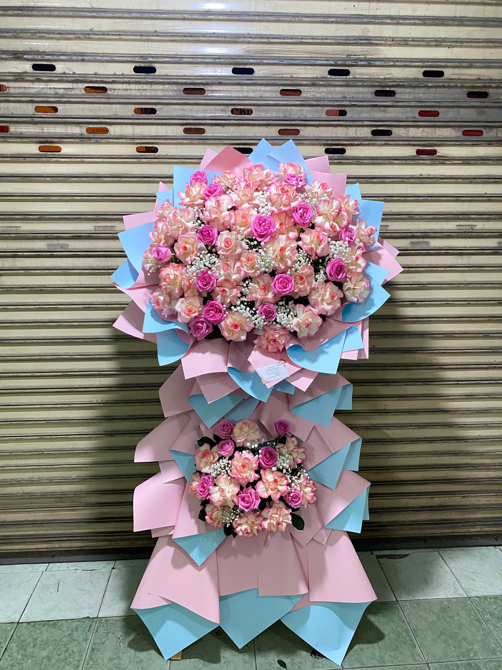 Kệ Hoa Khai Trương Hồng Song Hỷ KT35