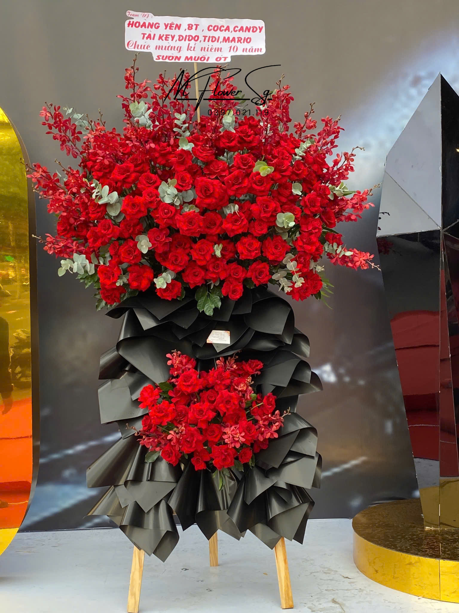 Kệ Hoa Khai Trương Đỏ Cao Cấp KT29