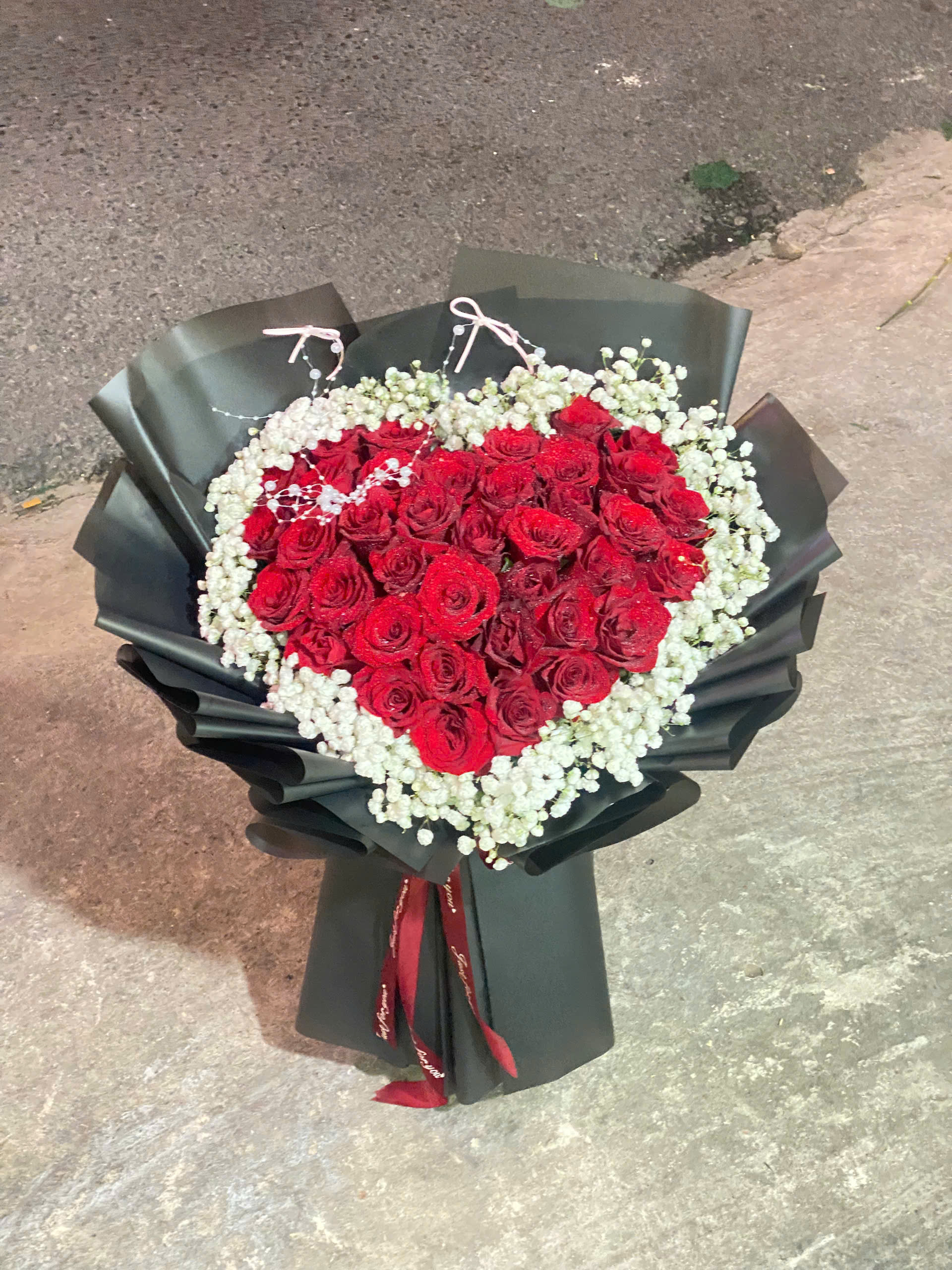 Bó Hoa Trái Tim Hồng Đỏ 8/3, 35 Bông HB31