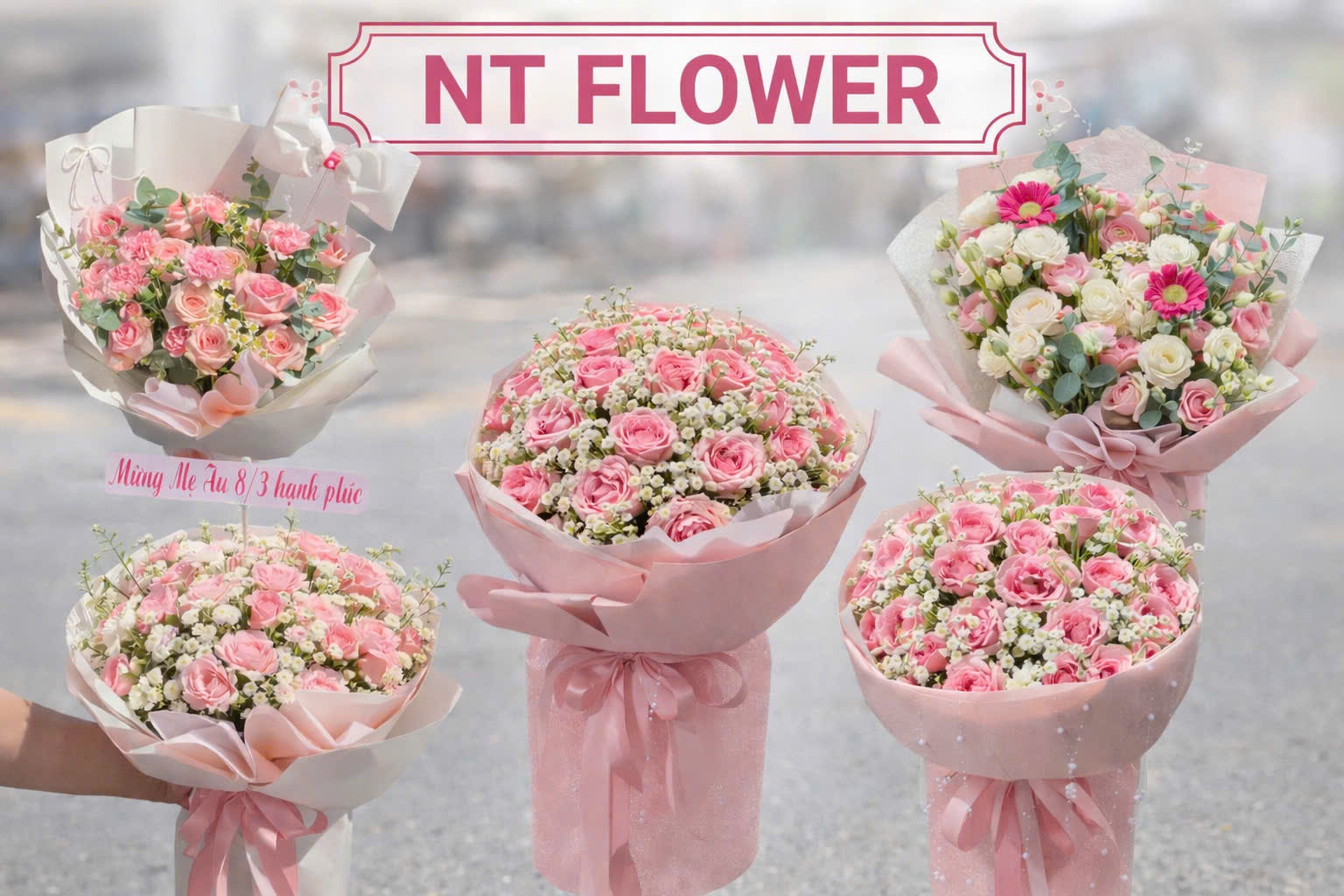 Hoa Bó Tông Hồng – Vẻ Đẹp Ngọt Ngào Đầy Ý Nghĩa Tại NT Flower Tân Bình