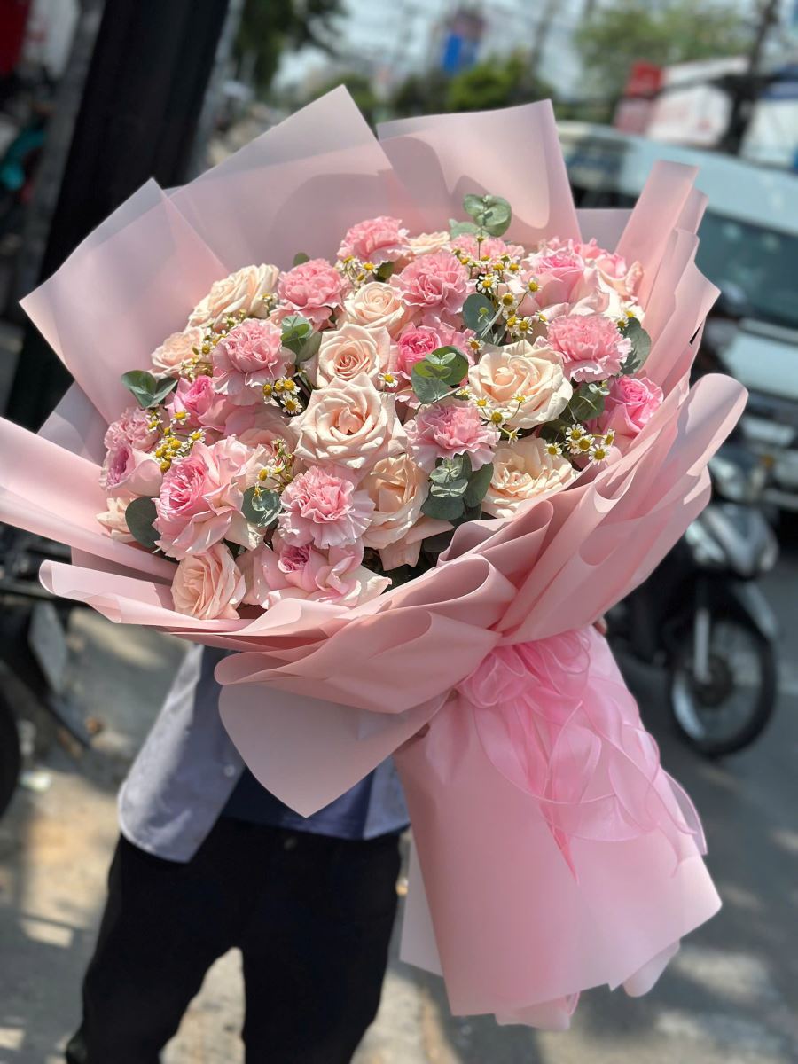 hoa hồng pastel nhẹ nh&agrave;ng