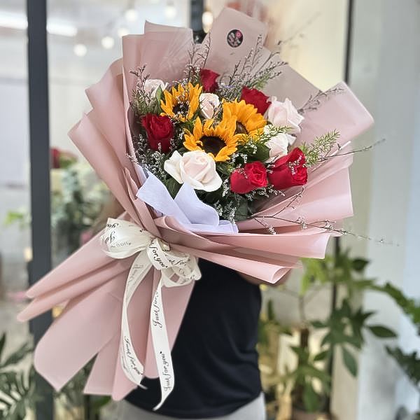 Hoa mix nhiều m&agrave;u