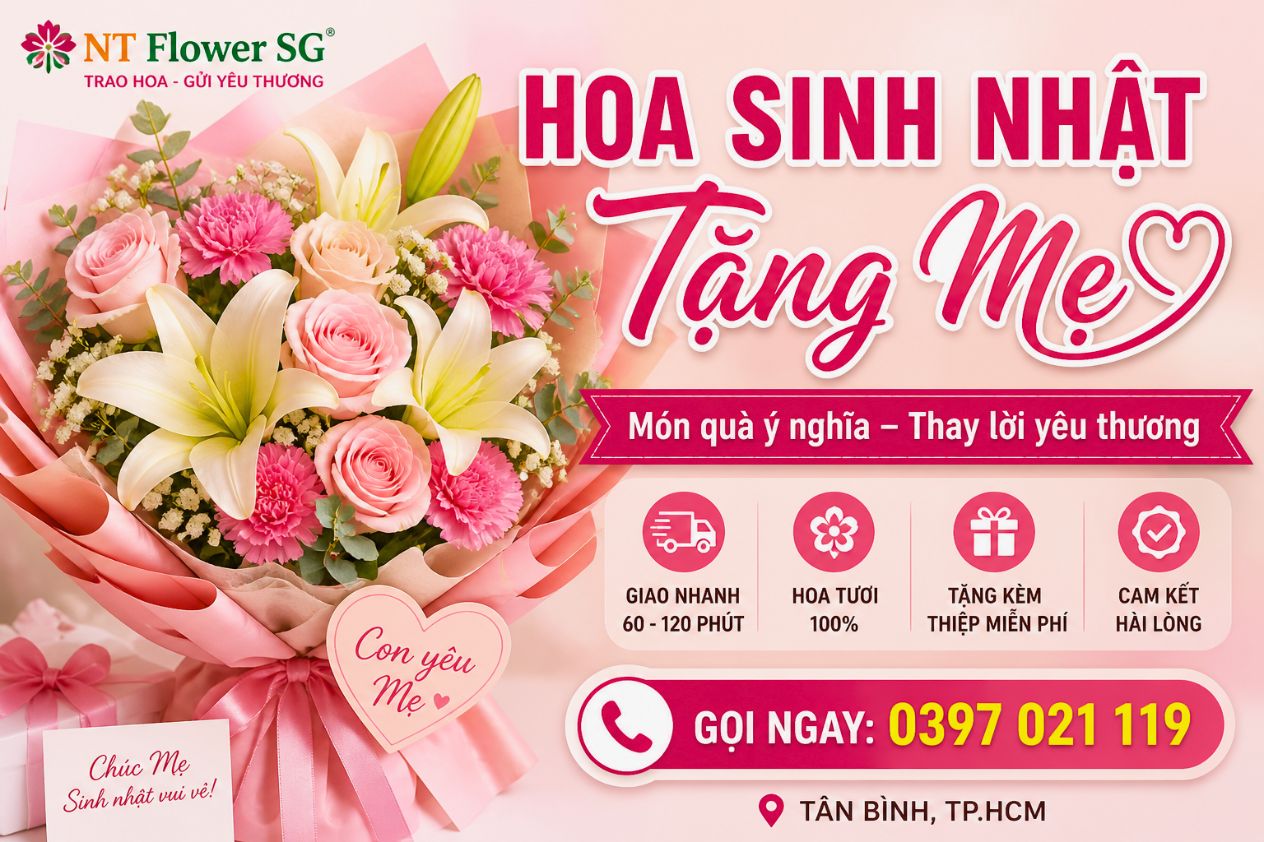 Hoa sinh nhật tặng mẹ T&acirc;n B&igrave;nh