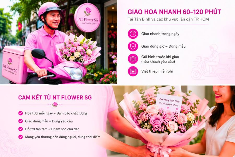 Giao hoa nhanh tại T&acirc;n B&igrave;nh &ndash; NT Flower SG