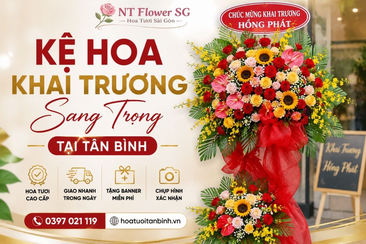 Kệ Hoa Khai Trương Sang Trọng Tại Tân Bình