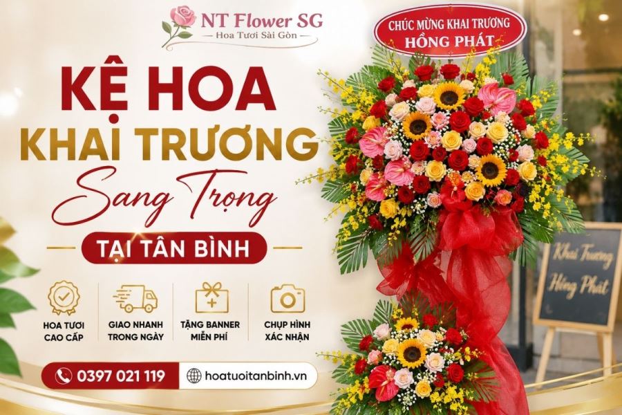 Kệ hoa khai trương sang trọng