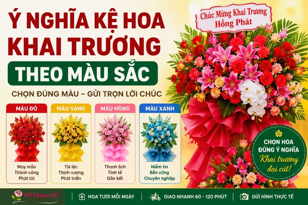 Ý Nghĩa Kệ Hoa Khai Trương Theo Màu Sắc Và Cách Chọn Hoa Phù Hợp