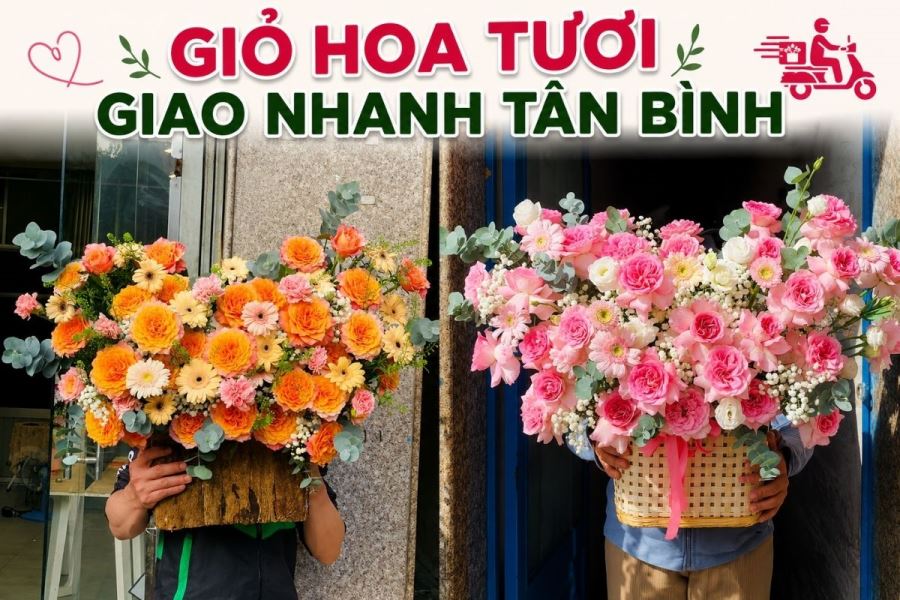 Giỏ hoa tươi đẹp tại T&acirc;n B&igrave;nh