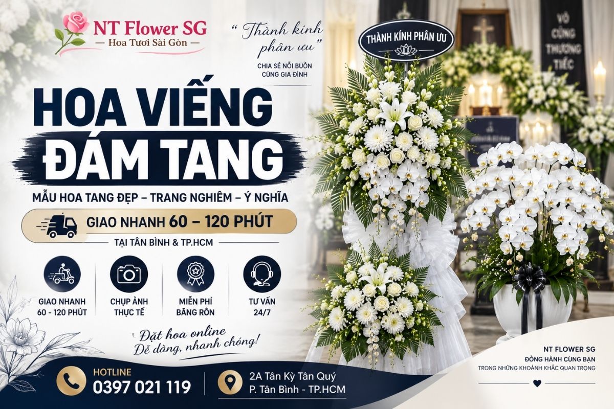 Hoa viếng đ&aacute;m tang giao nhanh T&acirc;n B&igrave;nh v&agrave; Tp.HCM