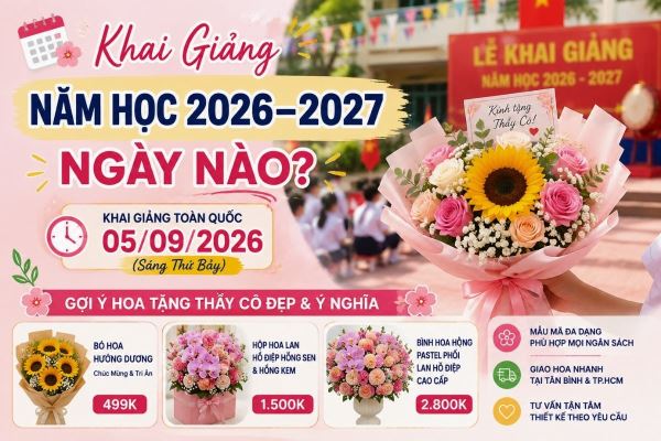 Khai Giảng Năm Học 2026–2027 Ngày Nào? Gợi Ý Hoa Tặng Thầy Cô