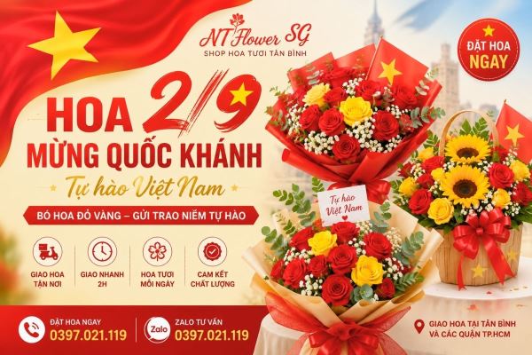Hoa 2/9 Tân Bình – Hoa Mừng Quốc Khánh Giao Tận Nơi