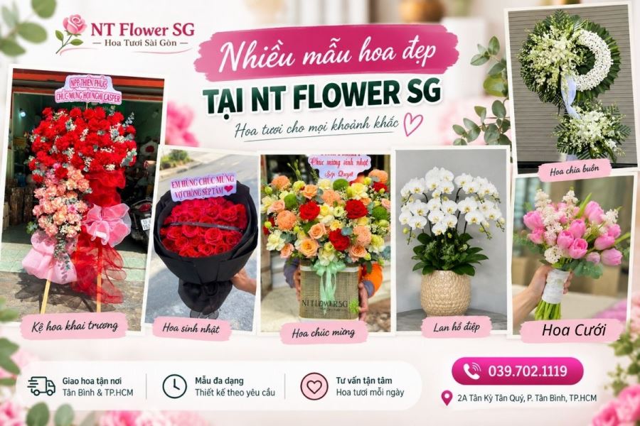 nhiều mẫu hoa tại NT Flower SG