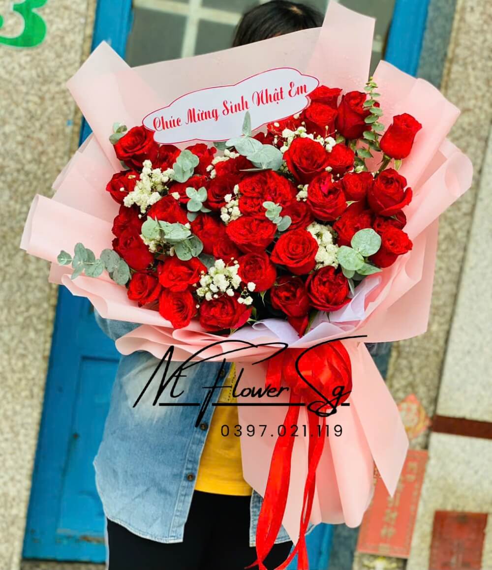 Hoa Bó Ecu Giấy Hồng HB04