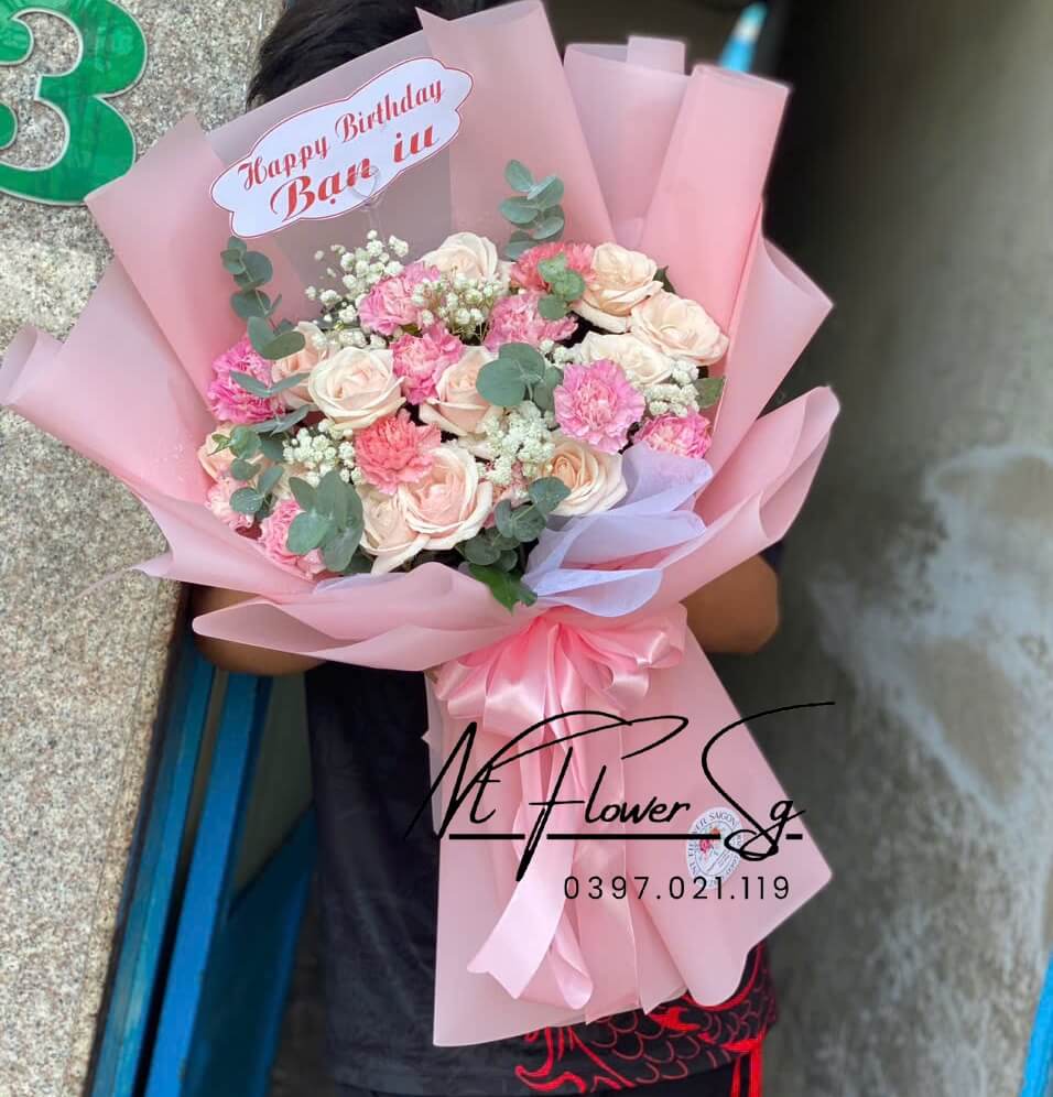 Hoa Bó Kem Phăng Dâu HB16