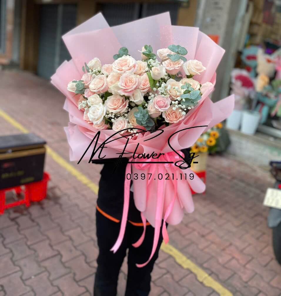 Hoa Bó Hồng Kem Nhẹ Nhàng HB27