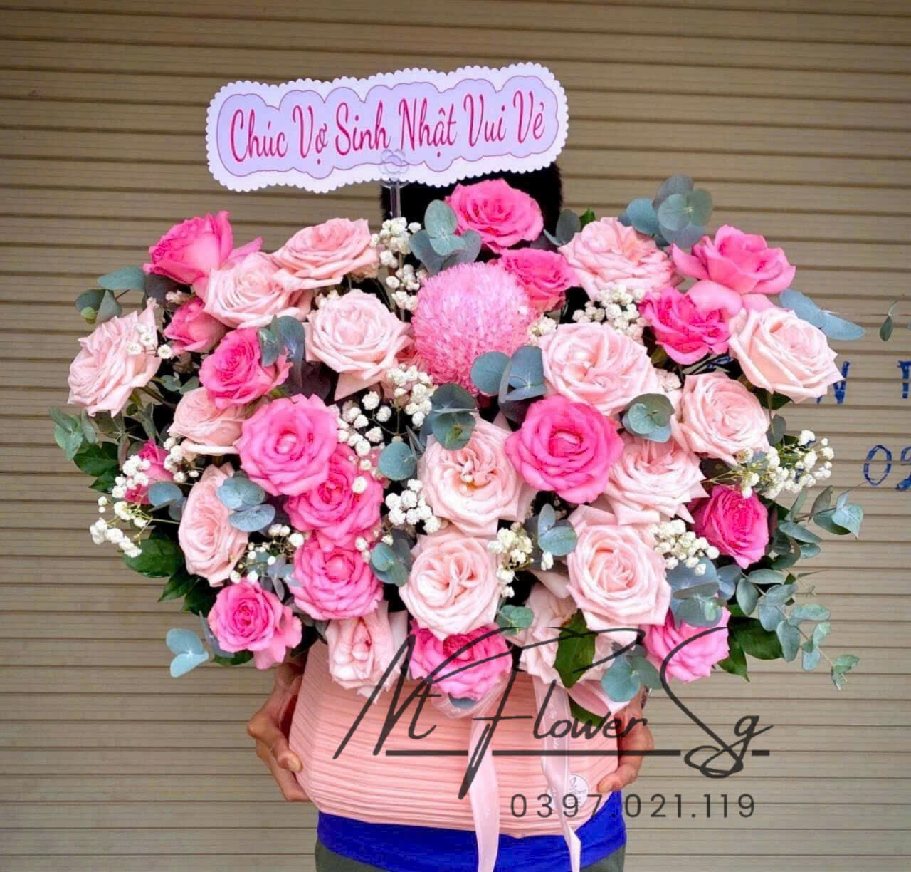 Giỏ Hoa Tươi Hồng Trang Nhã GH39