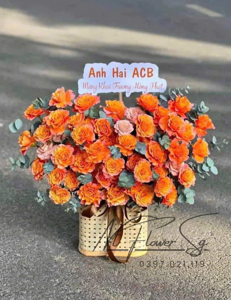 Giỏ Hoa Tươi  Cam Spi 5 GH46