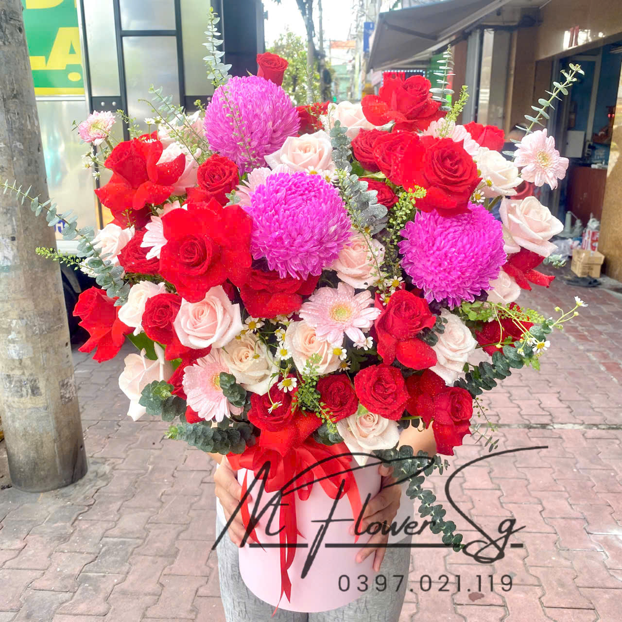 Giỏ Hoa Tươi  Hồng Thịnh Phát GH52