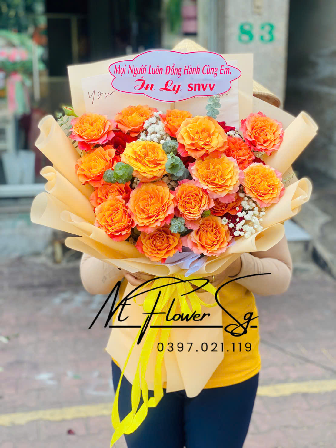 Hoa Bó Hồng Cam Spi HB51