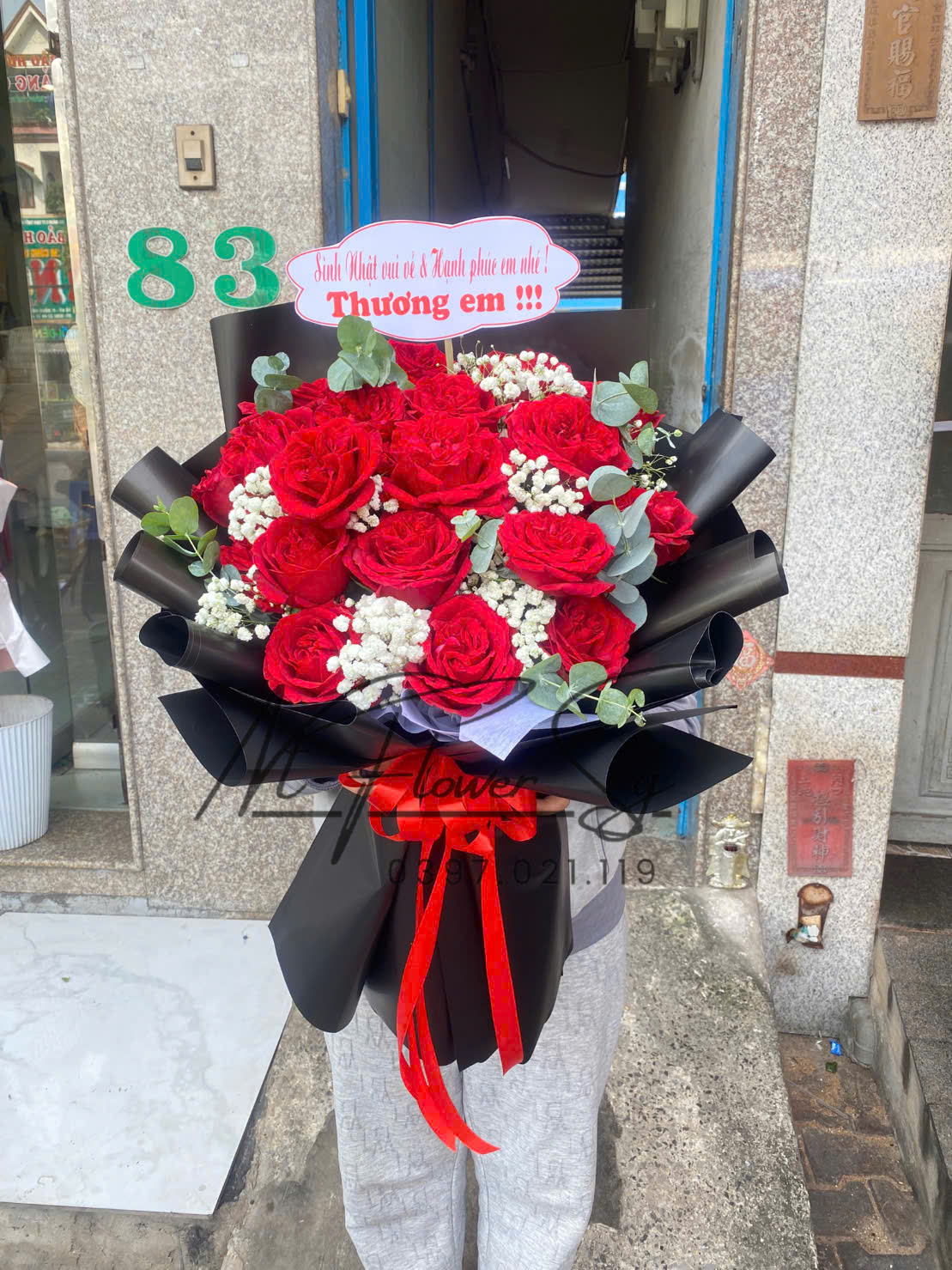 Hoa Bó Đỏ Đen HB56 