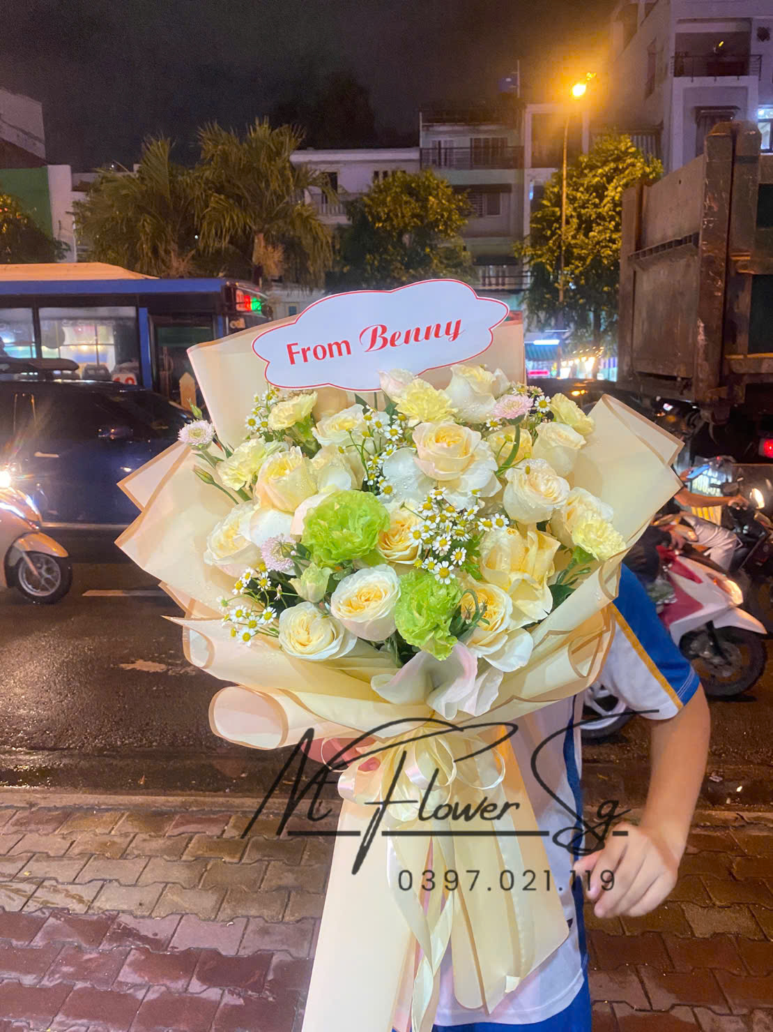 Hoa Bó Virtor Cát Tường Xanh HB65