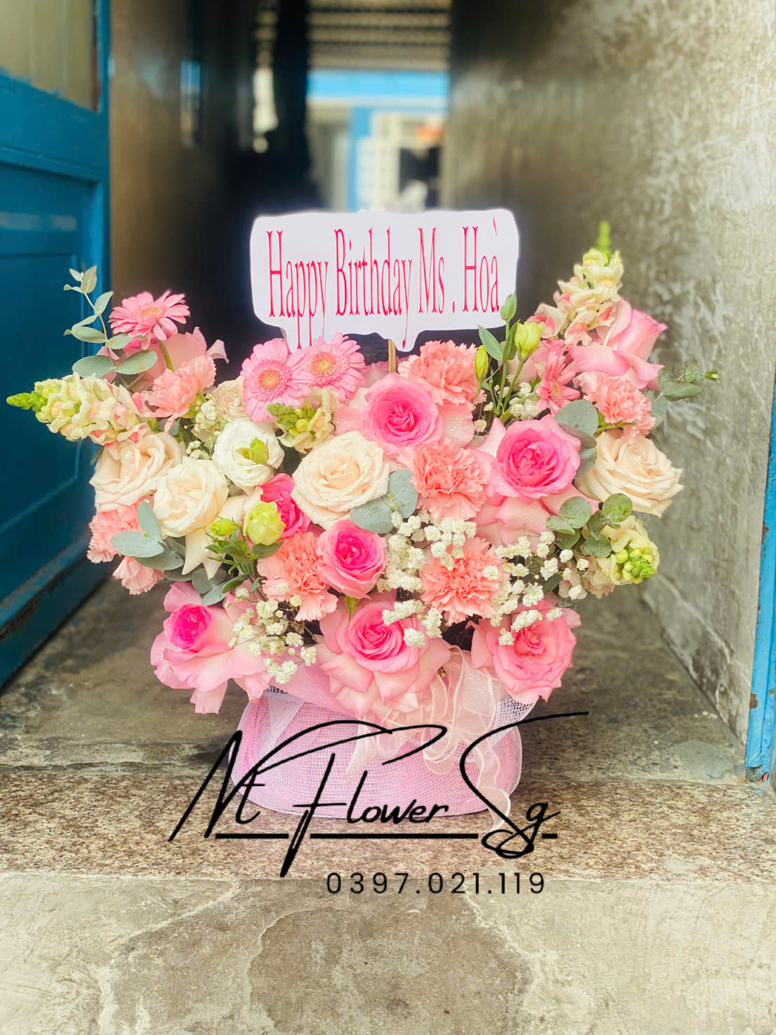 Giỏ Hoa Tươi  Hồng Xinh GH59